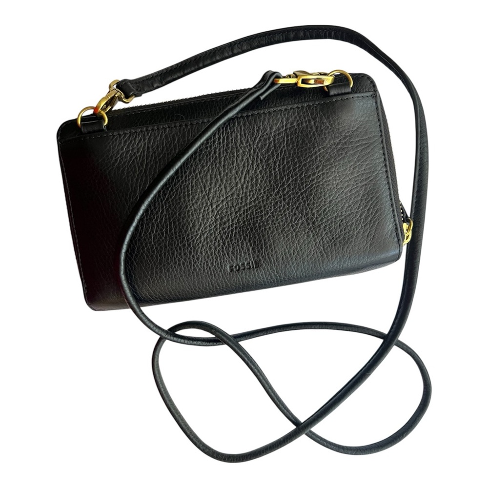 Fossil Raven Leather Wallet Crossbody